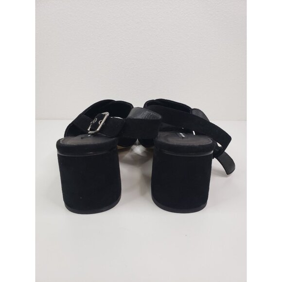 French Connection Tahiti CrissCross Ankle Strap Block Heel Sandals Black Size 10 - Picture 7 of 10